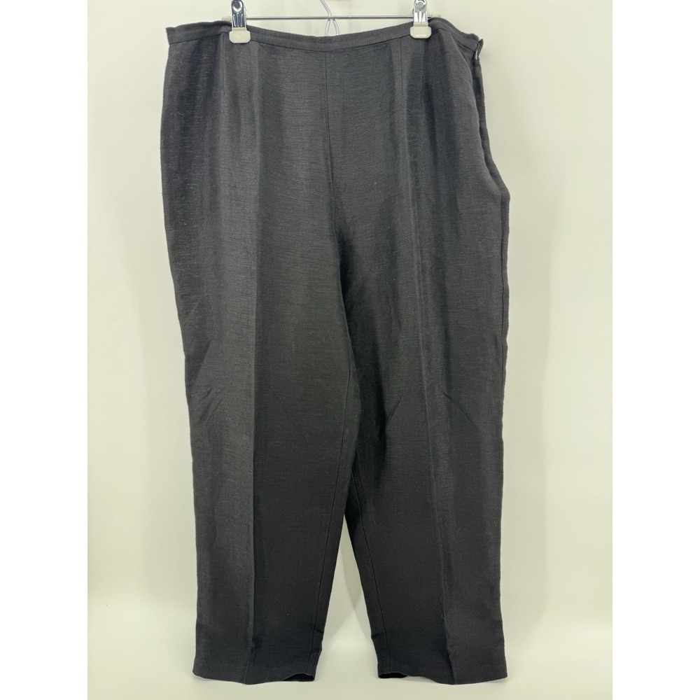 EILEEN FISHER WOMAN LINEN COTTON ELASTIC WAIST ZIP BUTTON SIDE PANTS SIZE 1X